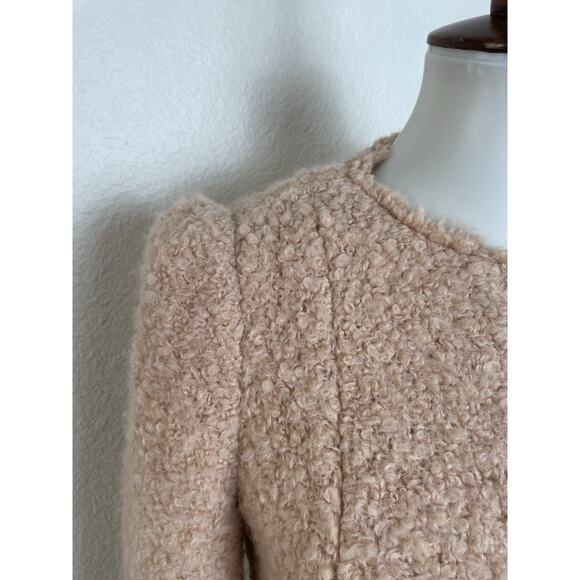 Rebecca Taylor Jacket Zip Front Mohair Boiled Wool Fuzzy Pink - Picture 3 of 13